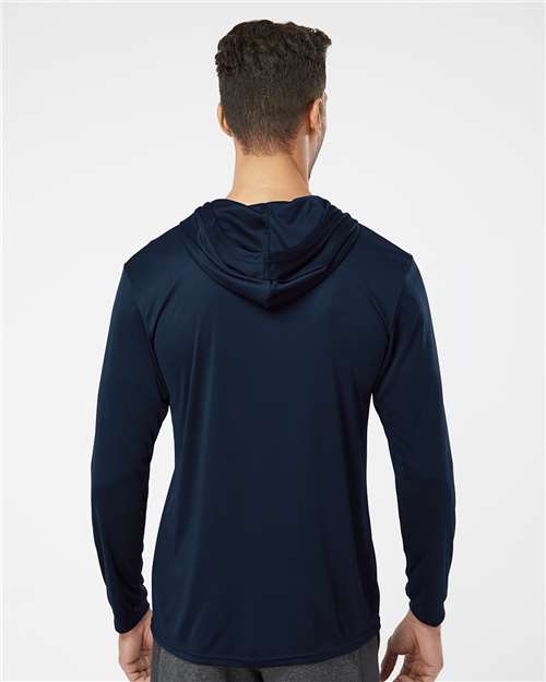 Unisex Bahama Performance Hooded Long Sleeve T-Shirt - Navy