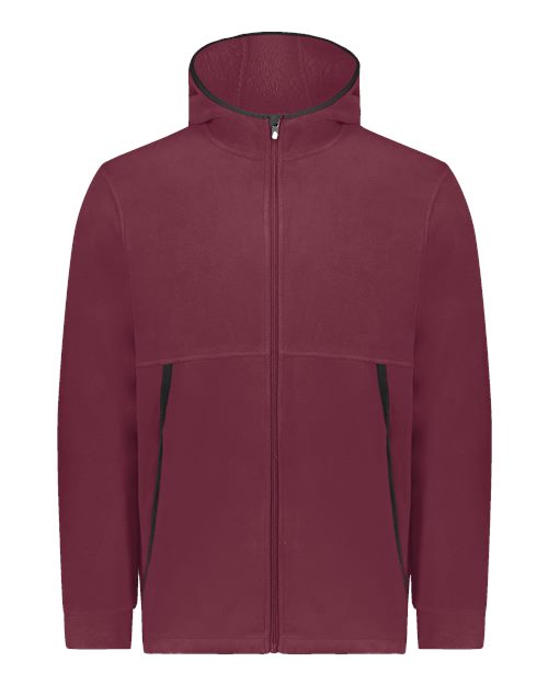 Unisex Eco Revive™ Polar Fleece Hooded Full-Zip Jacket - Maroon