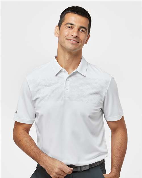 Men's Camo Chest Print Polo - White