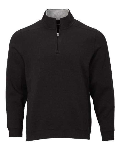 Unisex Fleece Quarter-Zip Pullover - Black
