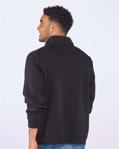 Unisex Fleece Quarter-Zip Pullover - Black