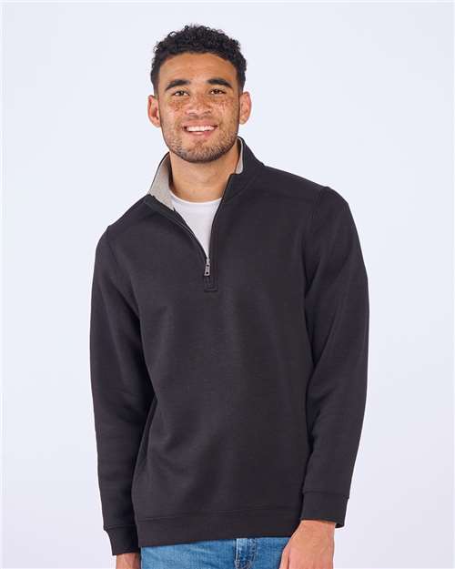 Unisex Fleece Quarter-Zip Pullover - Black