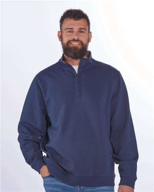 Unisex Fleece Quarter-Zip Pullover - Navy