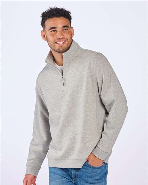 Unisex Fleece Quarter-Zip Pullover - Oxford Heather