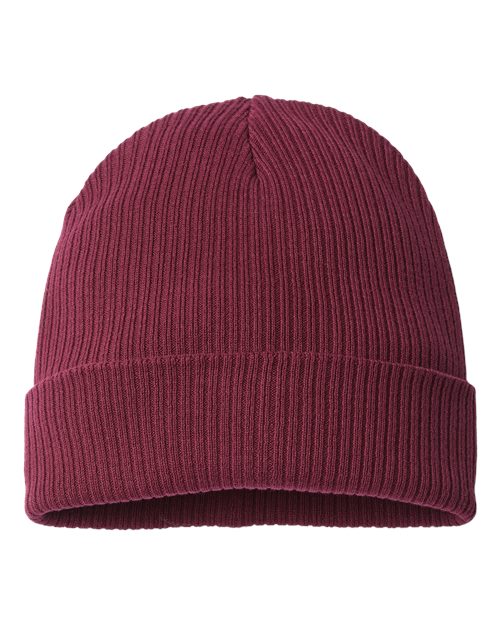Sustainable Cuffed Beanie - Burgundy
