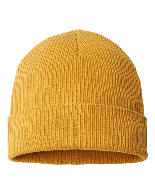 Sustainable Cuffed Beanie - Mustard Yellow