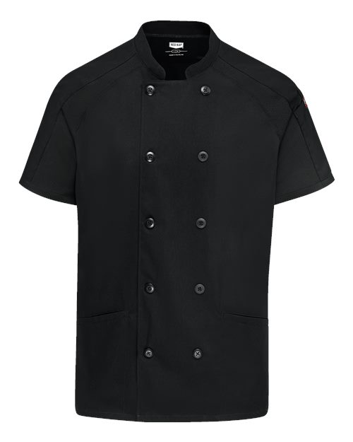 Women's Airflow Raglan Chef Coat - Black/ Black Mesh