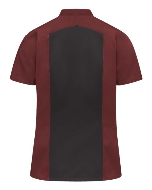 Women's Airflow Raglan Chef Coat - Merlot Heather/ Black Mesh