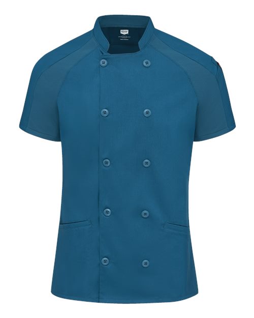 Women's Airflow Raglan Chef Coat - Teal/ Teal Mesh