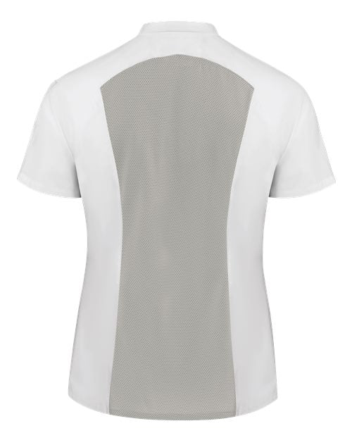 Women's Airflow Raglan Chef Coat - White/ Grey Mesh