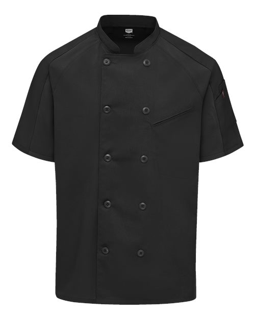Airflow Raglan Chef Coat - Black/ Black Mesh
