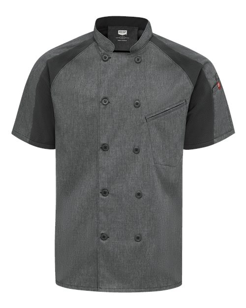 Airflow Raglan Chef Coat - Charcoal Heather/ Charcoal/ Black Mesh