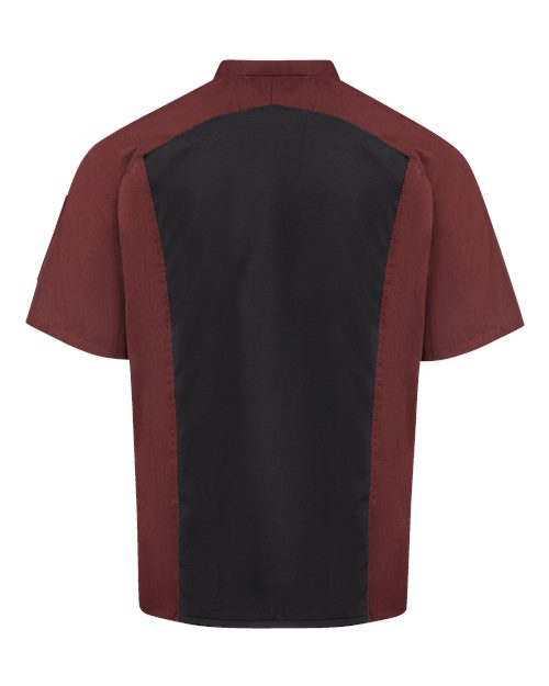 Airflow Raglan Chef Coat - Merlot Heather/ Black Mesh