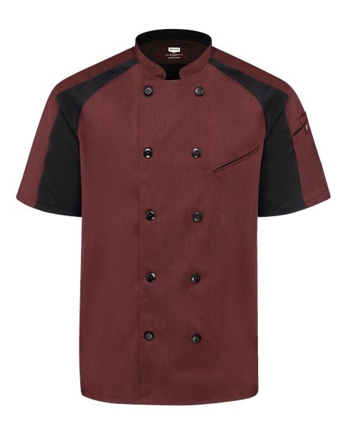 Airflow Raglan Chef Coat - Merlot Heather/ Black Mesh