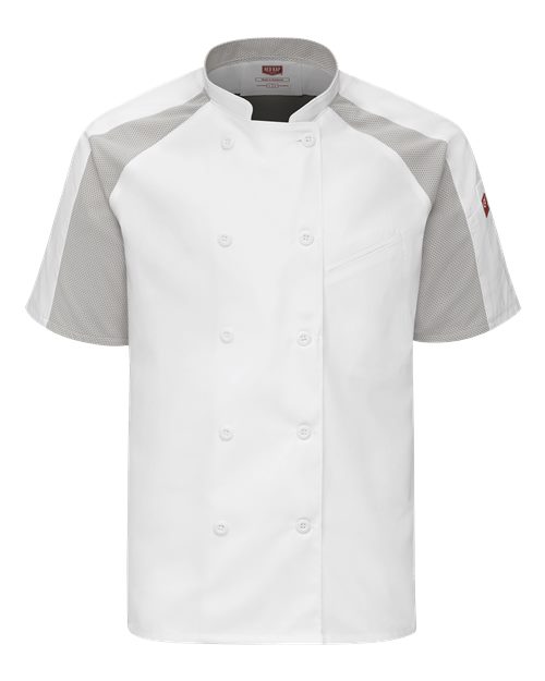 Airflow Raglan Chef Coat - White/ Grey Mesh