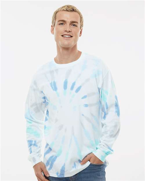 Unisex Tie-Dyed Long Sleeve T-Shirt - Glacier