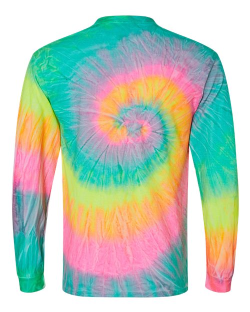 Unisex Tie-Dyed Long Sleeve T-Shirt - Minty Rainbow