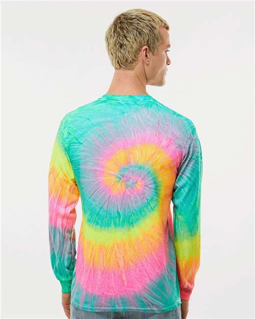 Unisex Tie-Dyed Long Sleeve T-Shirt - Minty Rainbow
