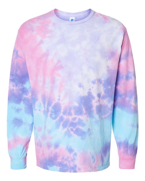 Unisex Tie-Dyed Long Sleeve T-Shirt - Cotton Candy