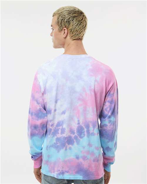Unisex Tie-Dyed Long Sleeve T-Shirt - Cotton Candy