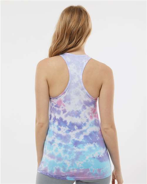 Women's Tie-Dyed Racerback Tank Top - Cotton Candy
