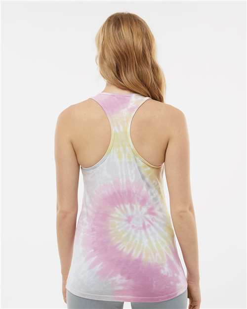 Women's Tie-Dyed Racerback Tank Top - Desert Rose