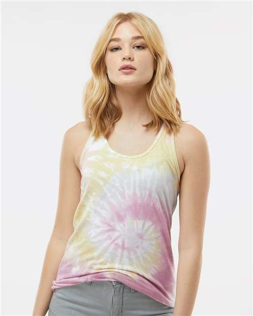 Women's Tie-Dyed Racerback Tank Top - Desert Rose