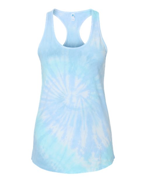 Women's Tie-Dyed Racerback Tank Top - Lagoon