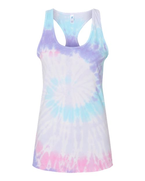 Women's Tie-Dyed Racerback Tank Top - Unicorn