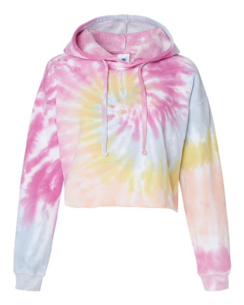 Women's Tie-Dyed Crop Hooded Sweatshirt - Desert Rose