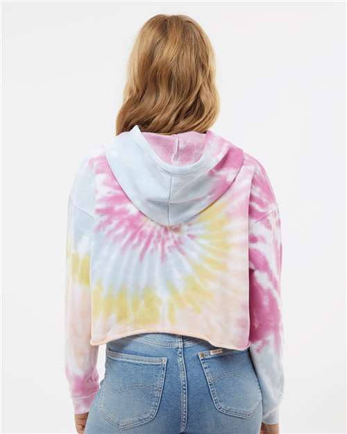Women's Tie-Dyed Crop Hooded Sweatshirt - Desert Rose