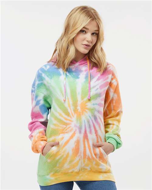 Unisex Tie-Dyed Cloud Inside-Out Fleece Hooded Sweatshirt - Eternity
