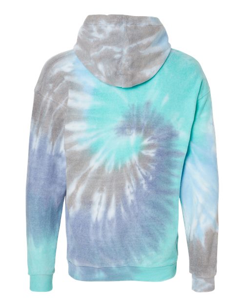 Unisex Tie-Dyed Cloud Inside-Out Fleece Hooded Sweatshirt - Glacier