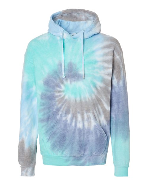 Unisex Tie-Dyed Cloud Inside-Out Fleece Hooded Sweatshirt - Glacier