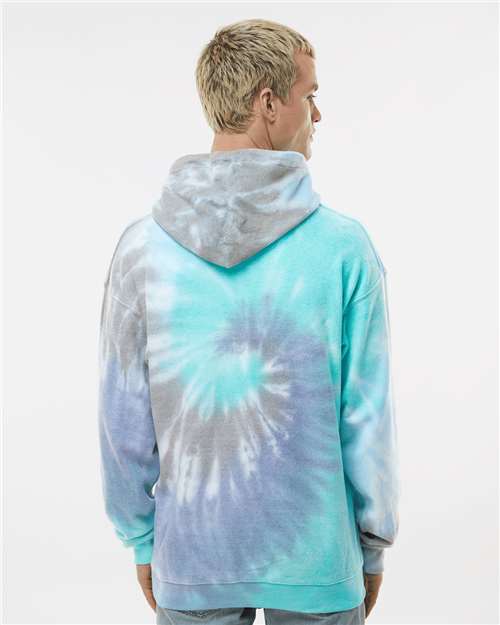 Unisex Tie-Dyed Cloud Inside-Out Fleece Hooded Sweatshirt - Glacier