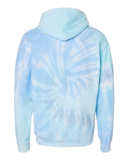 Unisex Tie-Dyed Cloud Inside-Out Fleece Hooded Sweatshirt - Lagoon