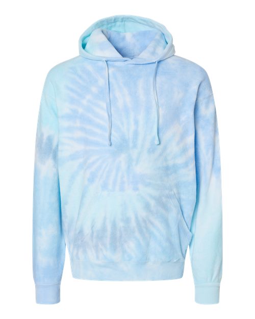 Unisex Tie-Dyed Cloud Inside-Out Fleece Hooded Sweatshirt - Lagoon