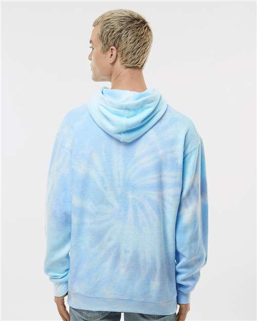 Unisex Tie-Dyed Cloud Inside-Out Fleece Hooded Sweatshirt - Lagoon
