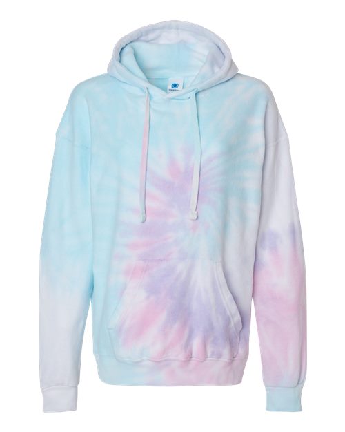 Unisex Tie-Dyed Cloud Inside-Out Fleece Hooded Sweatshirt - Unicorn