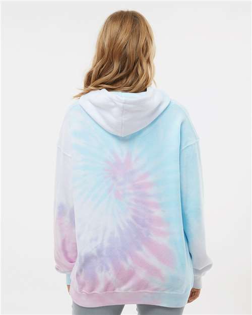 Unisex Tie-Dyed Cloud Inside-Out Fleece Hooded Sweatshirt - Unicorn