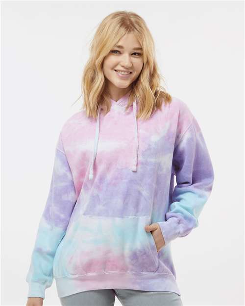 Unisex Tie-Dyed Hooded Sweatshirt - Cotton Candy