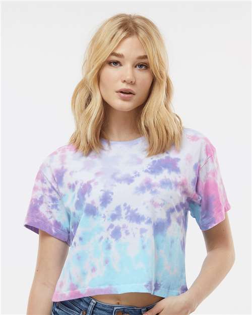 Women's Tie-Dyed Crop T-Shirt - Cotton Candy