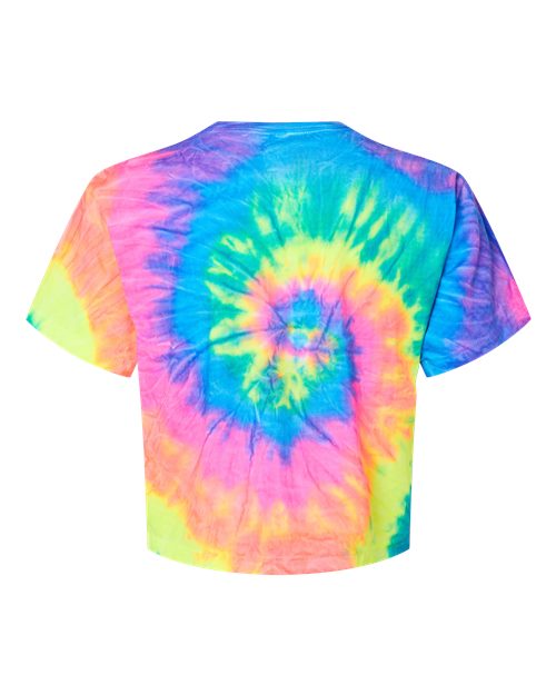 Women's Tie-Dyed Crop T-Shirt - Neon Rainbow