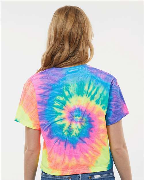 Women's Tie-Dyed Crop T-Shirt - Neon Rainbow