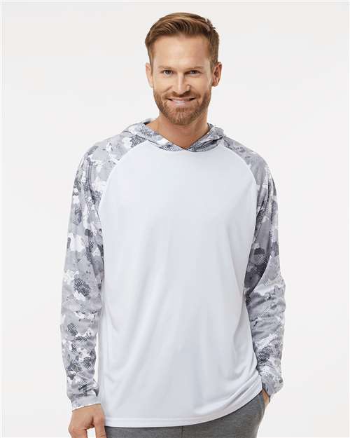 Unisex Tortuga Extreme Performance Hooded T-Shirt - White/ Aluminum Camo