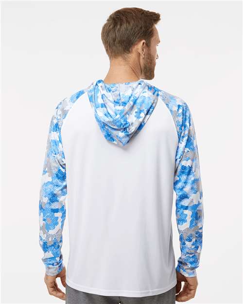 Unisex Tortuga Extreme Performance Hooded T-Shirt - White/ Blue Mist Camo
