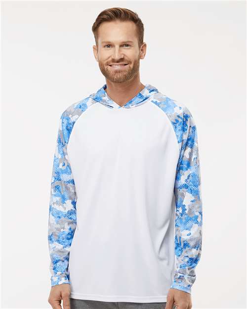 Unisex Tortuga Extreme Performance Hooded T-Shirt - White/ Blue Mist Camo