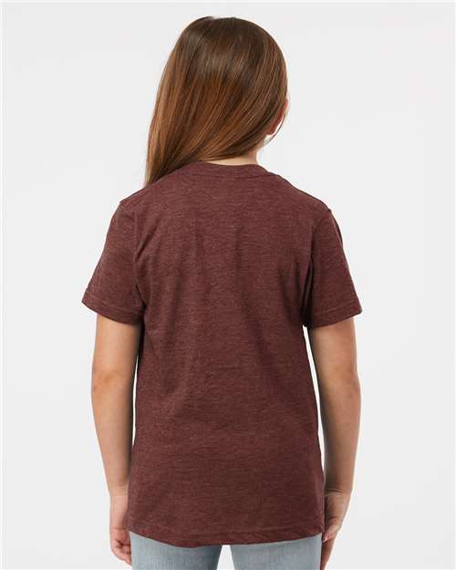 Youth Fine Jersey T-Shirt - Heather Burgundy