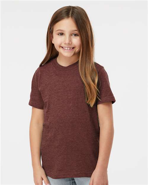 Youth Fine Jersey T-Shirt - Heather Burgundy