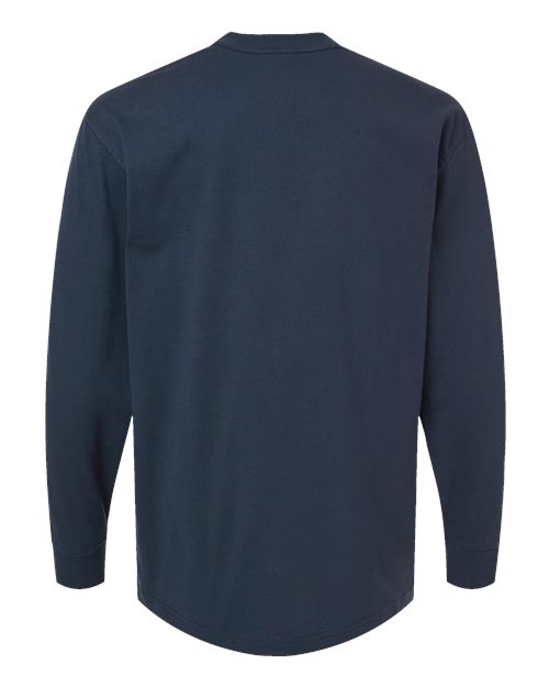 Men's Traditional Heavyweight Long Sleeve T-Shirt - Dark Navy